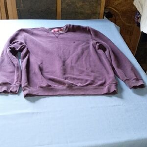Izod Ribbed Crewneck Sweatshirt in Plum